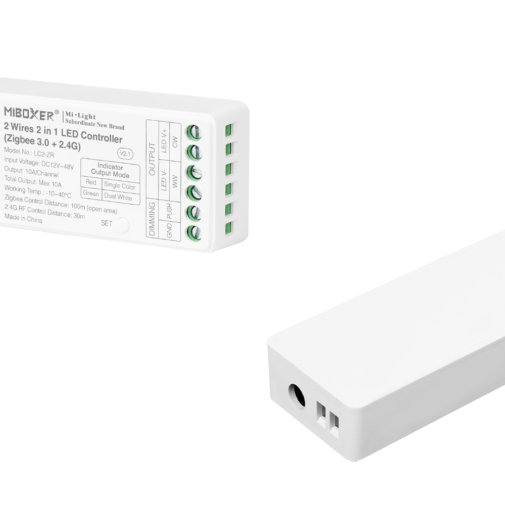 LC2-ZR Tuya 2 Wires 2 in 1 Tunable White LED Controller - Zigbee 3.0+2.4G LC2-ZR Tuya 2 Wires 2 in 1 Tunable White LED Controller - Zigbee 3.0+2.4G